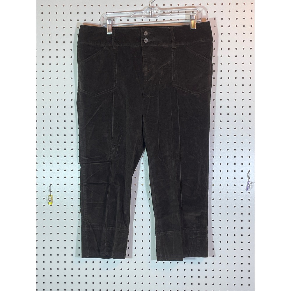 a.n.a A New Approach Womens Bittersweet Brown Corduroy Crop Pants Size 12 NWT